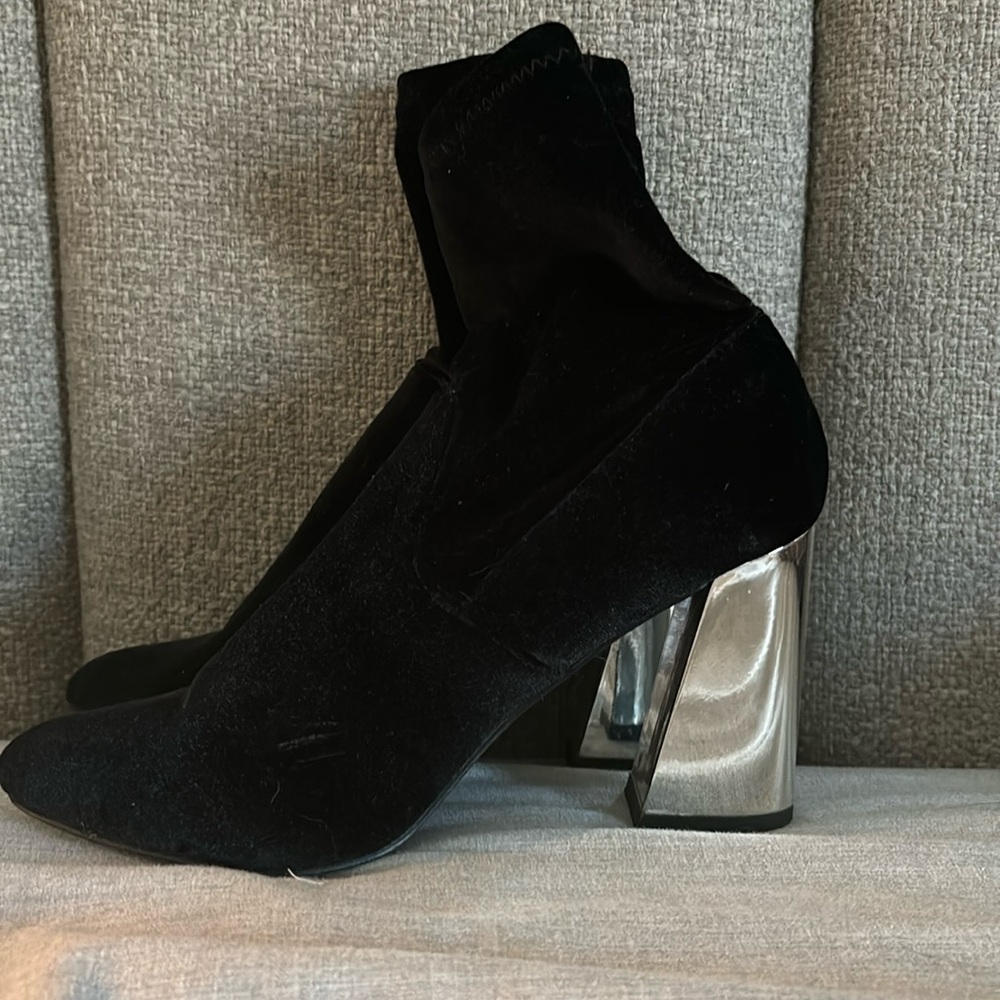 Black Velvet Booties